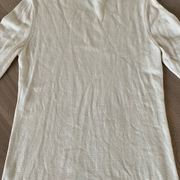 Talbots Woman’s Cream Cable Knit Lambswool Sweater Size Large - Picture 7 of 8